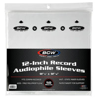 BCW 12 Inch Audiophile Inner Sleeves (50)