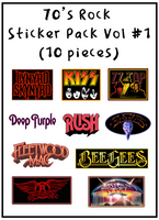 70's Rock Sticker Pack (10 pieces + 1 Bonus Sticker)