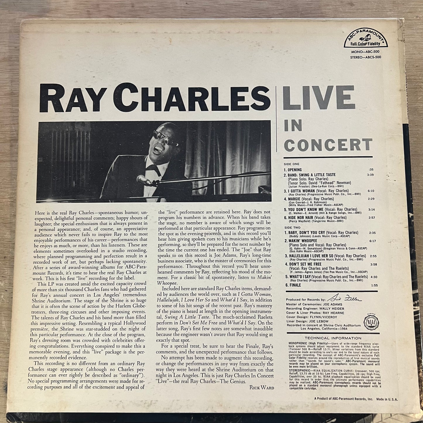 Ray Charles | Live In Concert (Vinyl) (Used)