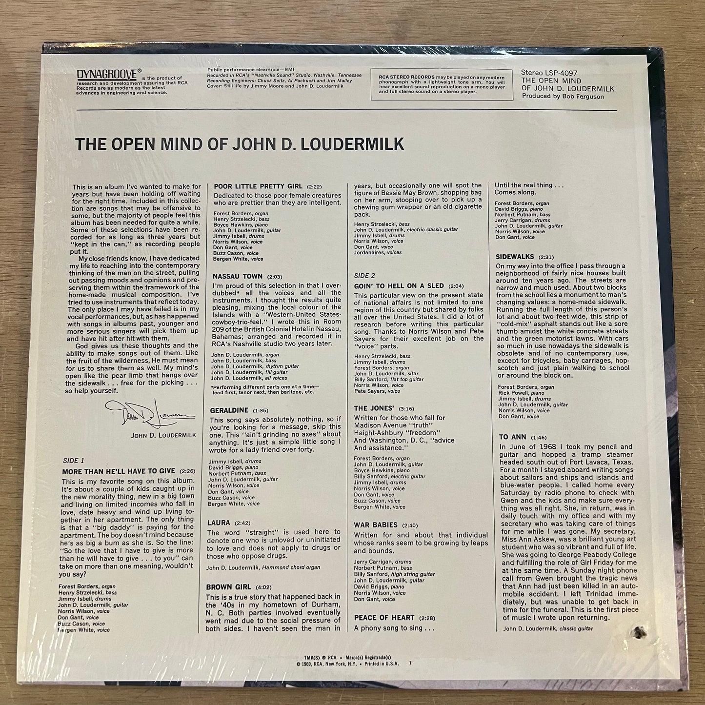 John D. Loudermilk | The Open Mind Of John D. Loudermilk (Vinyl) (Used)