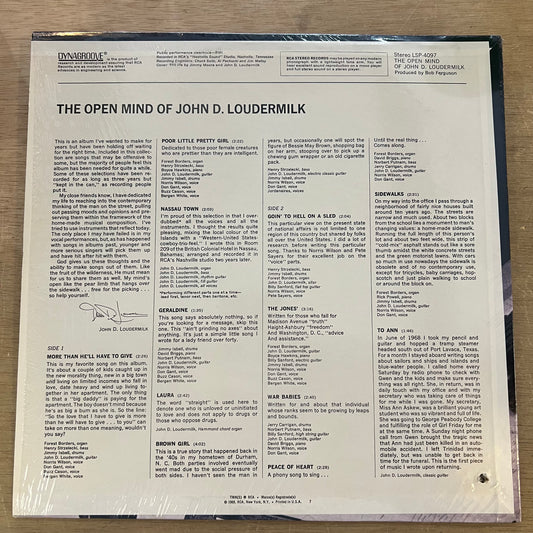 John D. Loudermilk | The Open Mind Of John D. Loudermilk (Vinyl) (Used)