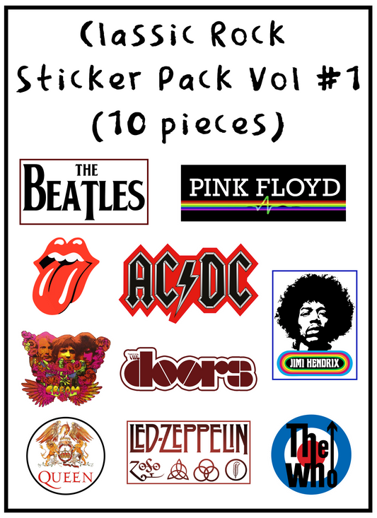 Classic Rock Sticker Pack (10 pieces)