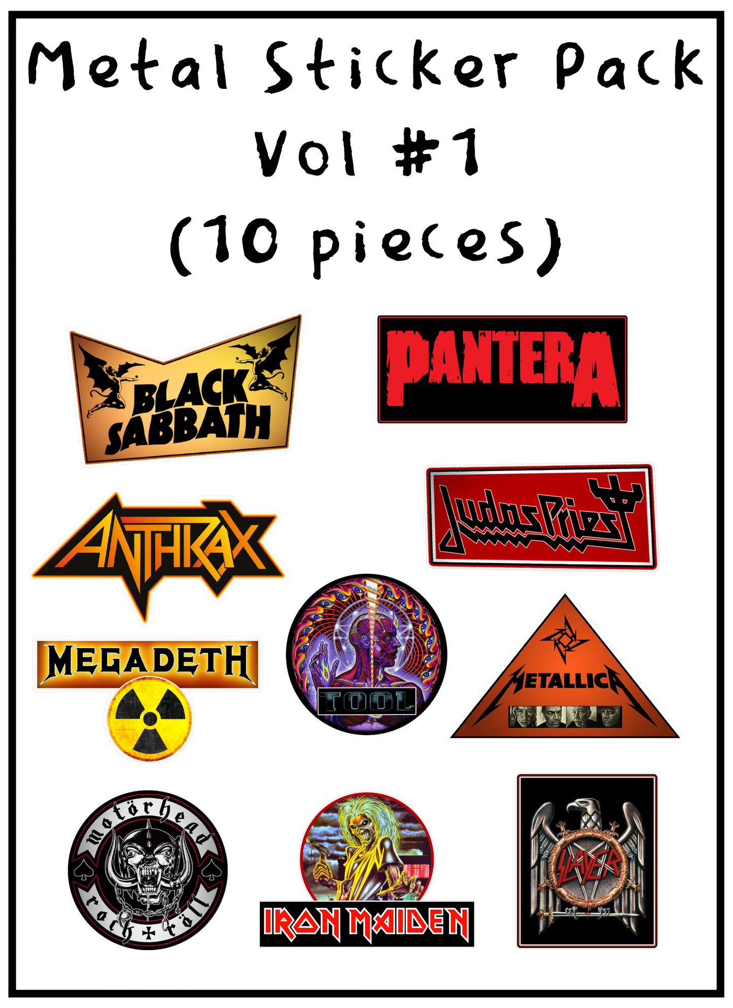 Metal Sticker Pack (10 pieces)
