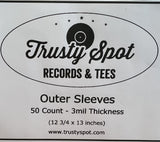 Trusty Spot Records  - 3mil (12 3/4 x 13in) Outer Sleeves | 50 Count