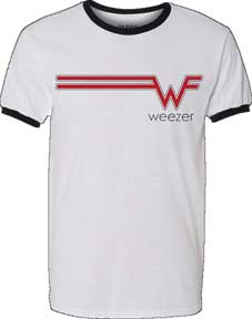 'Weezer Striped Logo Ringer' T-Shirt