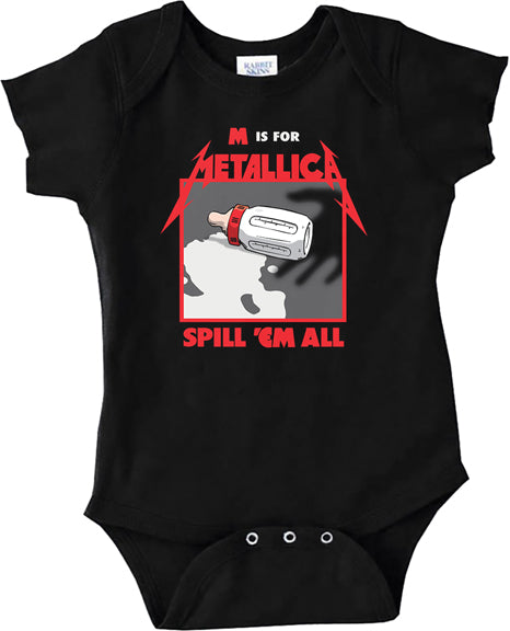 M is for Metallica Spill 'Em All Onesie