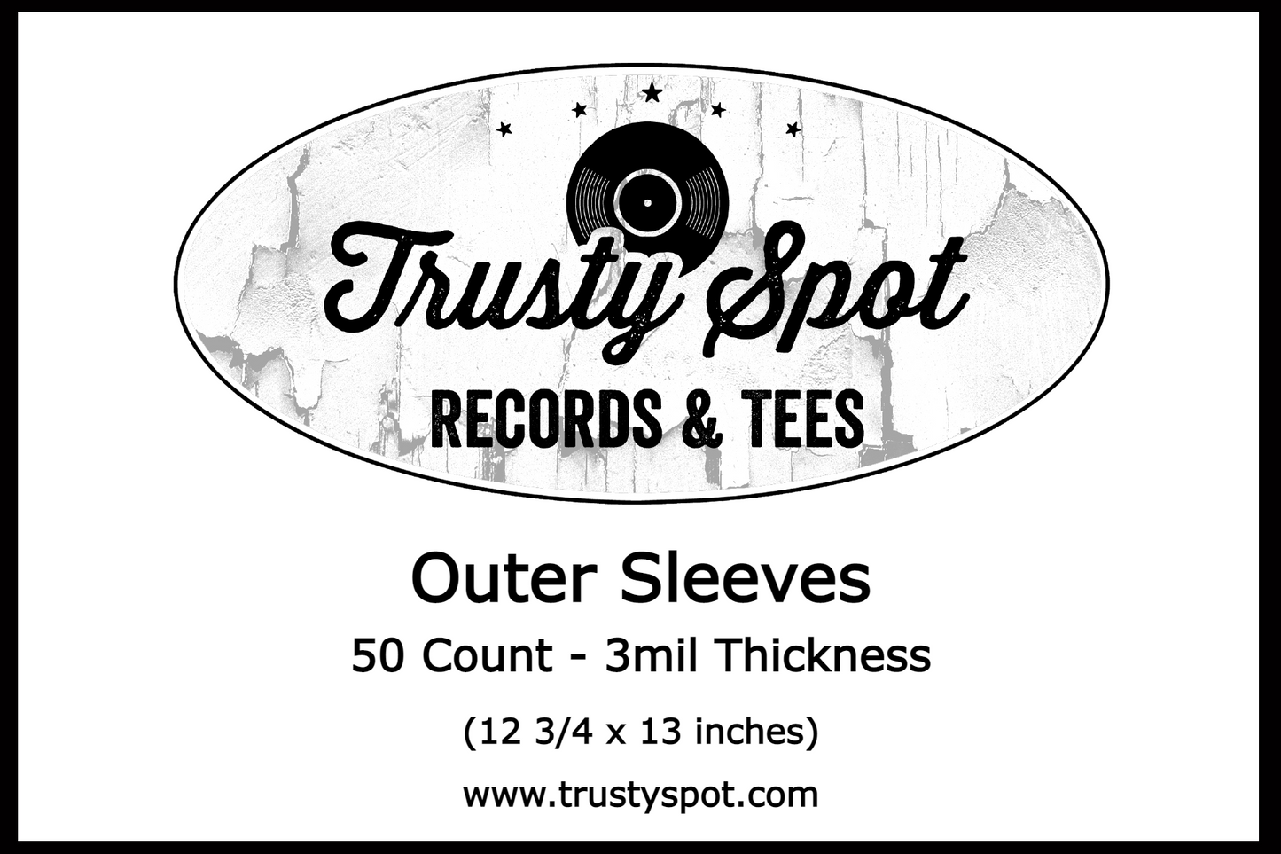 Trusty Spot Records  - 3mil (12 3/4 x 13in) Outer Sleeves | 50 Count