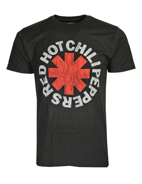 Red Hot Chili Peppers 'Distressed Logo' Black T-Shirt